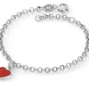 Armband rött hjärta