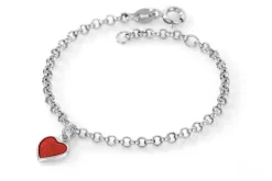 Armband rött hjärta