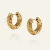 Beaded Hoops Gold Medium