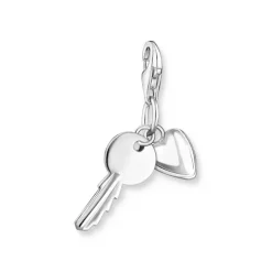 Charm pendant key and heart