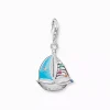 Charm-hängsmycke turkos segelbåt silver