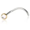Golden Titanium Smycke näsa bezel crystal 3mm