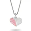 Halsband rosa/vit hjärta