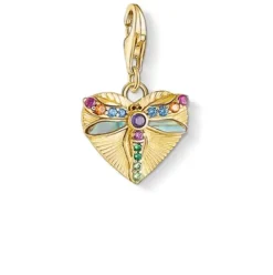 HEART WITH DRAGONFLY, GOLD