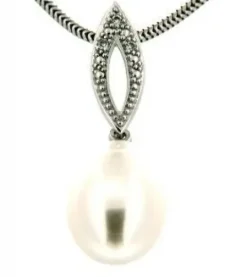 Hänge 18k 0,015ct w/p Pärla