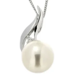 Hänge 18k 0,02ct w/si Pärla