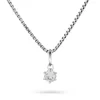 Hänge 14k vitguld 4mm cz inkl silverkedja
