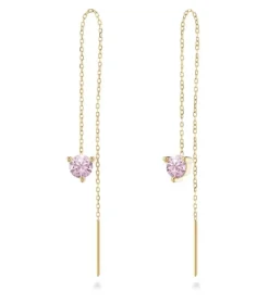 La Collina Chain Earrings Pink Gold
