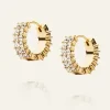 Midnight Gold Hoops Medium