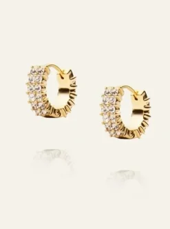 Midnight Gold Hoops Small