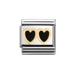 NOMINATION Classic Black Double Heart