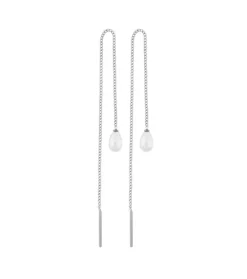 Pearl Chain Easrrings Steel