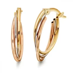 Örhänge 14k creol r/v/rose guld