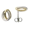 Örhänge 18k r/v guld 0,05ct w/si