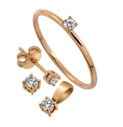 Stjärnringen Startörhängen 18k rg 2x0,05ct tot:0,10ct TW-p