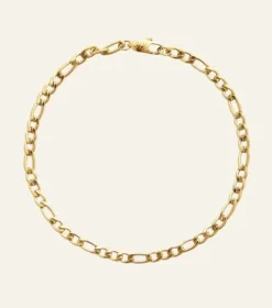 Thin figaro bracelet gold medium