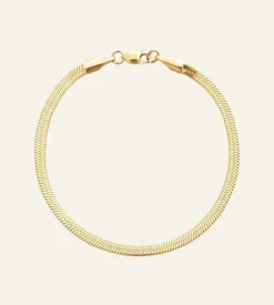 Thin snake bracelet gold medium