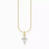 Thomas Sabo gold plated necklace cross cz