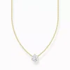Thomas Sabo gold plated necklace white cz
